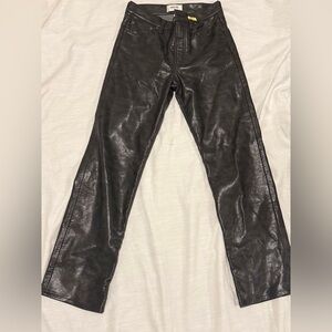 Agolde Glossy Dark grey Straight Leg Pants